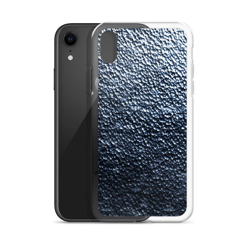 Load image into Gallery viewer, Dark Hammered Metal Silver Steel Industrial Style Flexible Clear iPhone Case Bump Resistant Corners CREATIVETECH