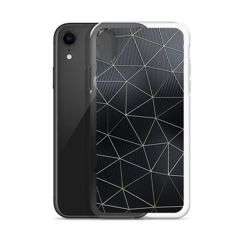 Load image into Gallery viewer, Carbon Fiber Golden Lined Style Flexible Clear iPhone Case Bump Resistant Corners CREATIVETECH