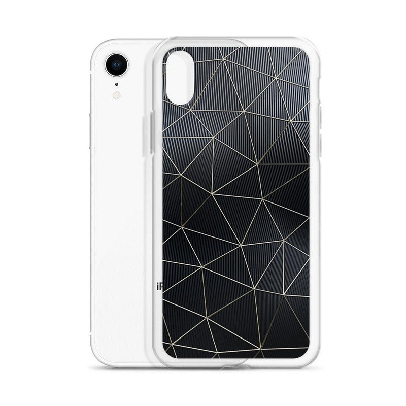Load image into Gallery viewer, Carbon Fiber Golden Lined Style Flexible Clear iPhone Case Bump Resistant Corners CREATIVETECH