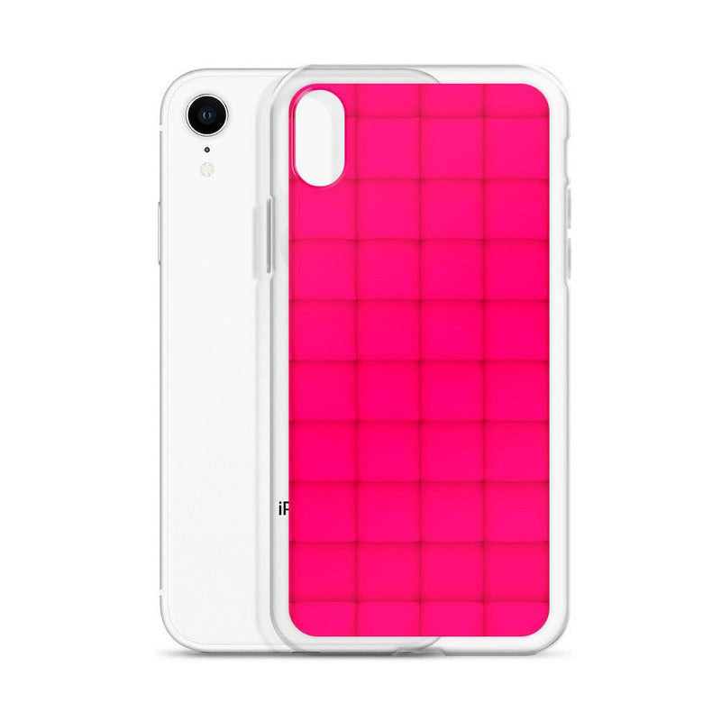 Load image into Gallery viewer, Squishy Pink Red Cubic Colorful Flexible Clear iPhone Case Bump Resistant Corners CREATIVETECH
