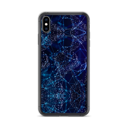 Blue Polygon Flexible Clear iPhone Case Bump Resistant Corners CREATIVETECH