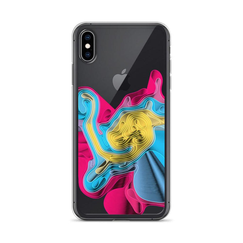 Load image into Gallery viewer, Warm Colorful Waves Flexible Clear iPhone Case Bump Resistant Corners CREATIVETECH