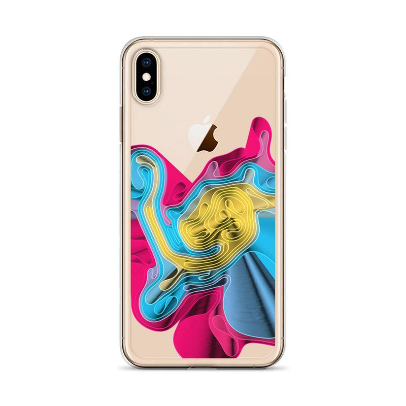 Load image into Gallery viewer, Warm Colorful Waves Flexible Clear iPhone Case Bump Resistant Corners CREATIVETECH