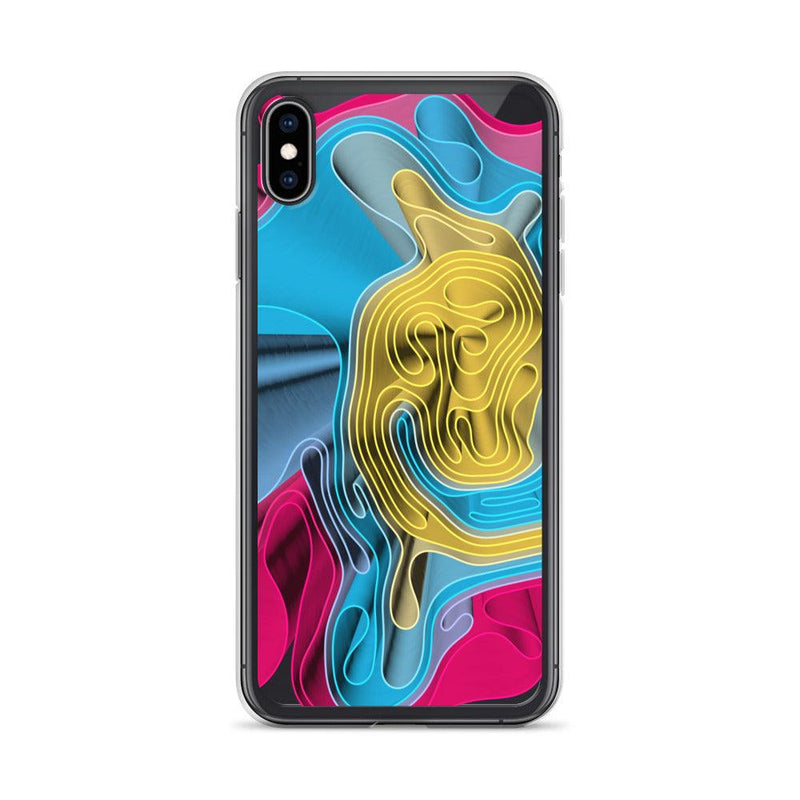 Load image into Gallery viewer, Warm Colorful Waves Variation Flexible Clear iPhone Case Bump Resistant Corners CREATIVETECH