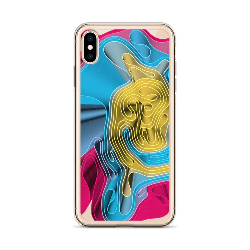 Load image into Gallery viewer, Warm Colorful Waves Variation Flexible Clear iPhone Case Bump Resistant Corners CREATIVETECH