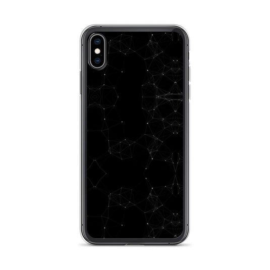 Black and White Cyber Polygon Flexible Clear iPhone Case Bump Resistant Corners CREATIVETECH