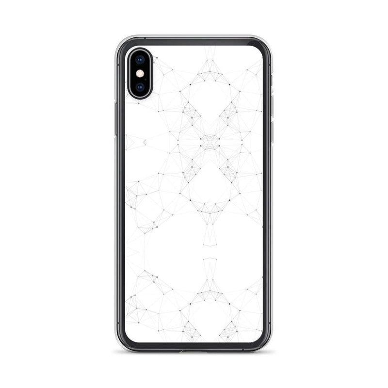 Load image into Gallery viewer, White Black Cyber Polygon Flexible Clear iPhone Case Bump Resistant Corners CREATIVETECH