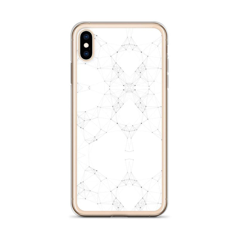Load image into Gallery viewer, White Black Cyber Polygon Flexible Clear iPhone Case Bump Resistant Corners CREATIVETECH