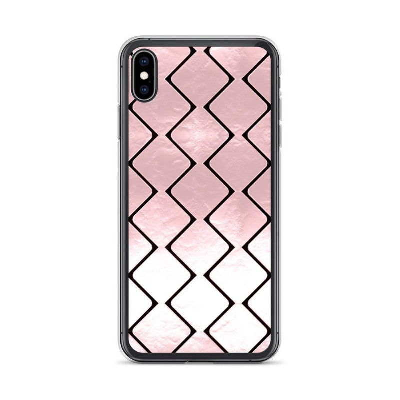 Load image into Gallery viewer, Metal Rose Golden Grid Flexible Clear iPhone Case Bump Resistant Corners CREATIVETECH