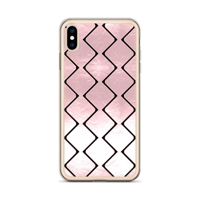 Load image into Gallery viewer, Metal Rose Golden Grid Flexible Clear iPhone Case Bump Resistant Corners CREATIVETECH