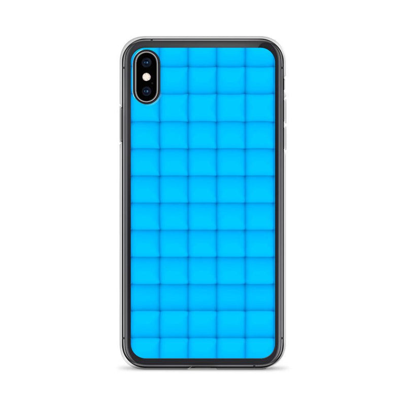 Load image into Gallery viewer, Neon Blue Cubic Style Squishy Flexible Clear iPhone Case Bump Resistant Corners CREATIVETECH