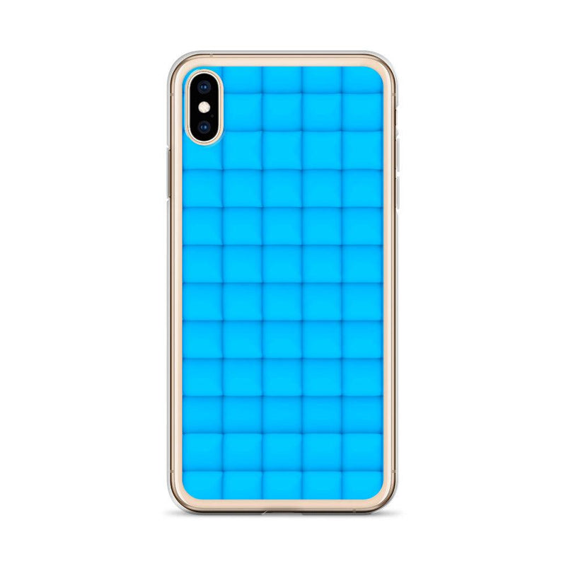 Load image into Gallery viewer, Neon Blue Cubic Style Squishy Flexible Clear iPhone Case Bump Resistant Corners CREATIVETECH
