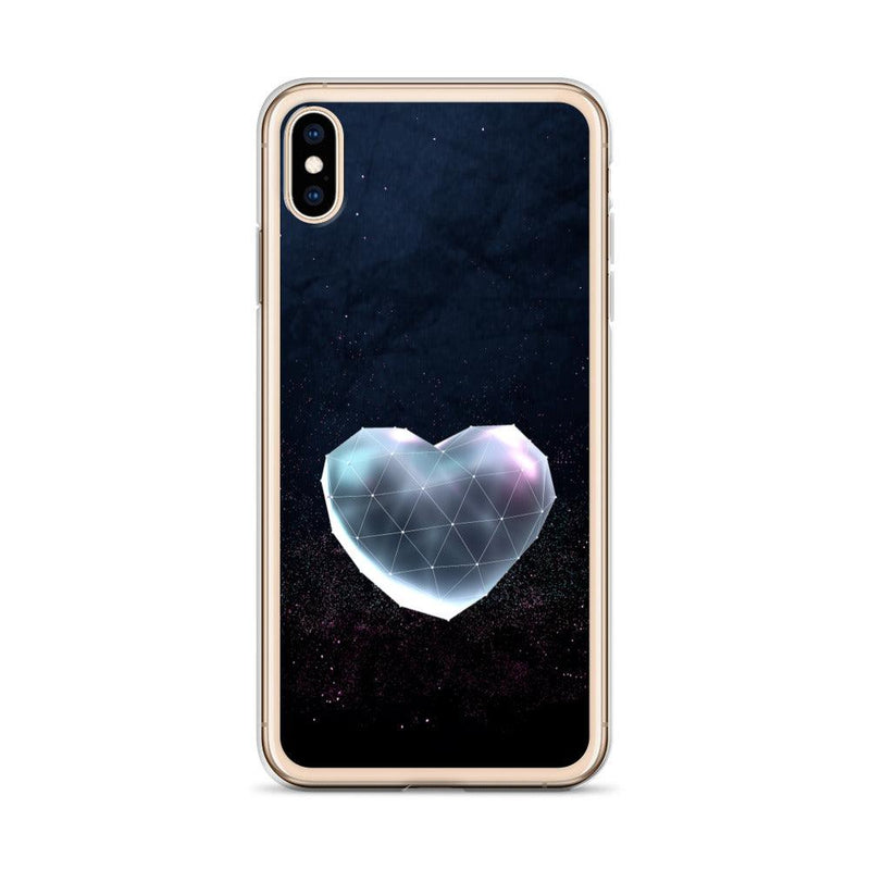 Load image into Gallery viewer, Heart Shaped Space Star Dust Flexible Clear iPhone Case Bump Resistant Corners CREATIVETECH