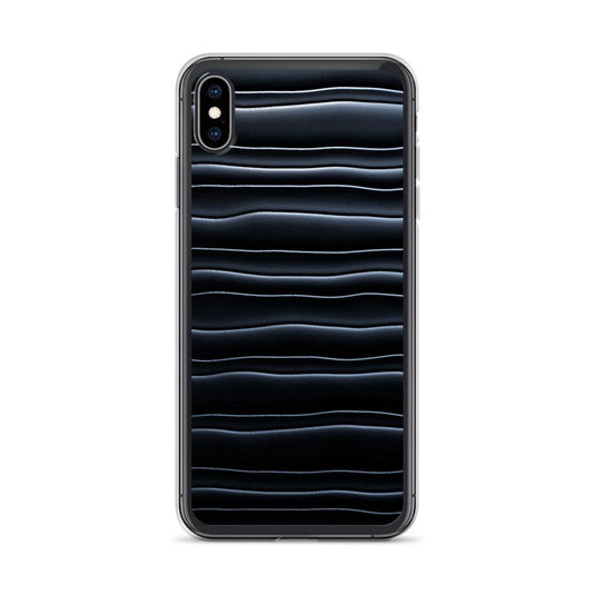 Black Blob Striped Flexible Clear iPhone Case Bump Resistant Corners CREATIVETECH