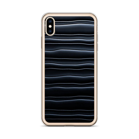 Black Blob Striped Flexible Clear iPhone Case Bump Resistant Corners CREATIVETECH