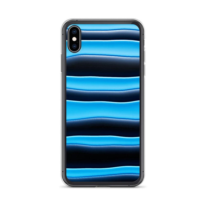 Load image into Gallery viewer, Black Blue Blob Striped Style Flexible Clear iPhone Case Bump Resistant Corners CREATIVETECH