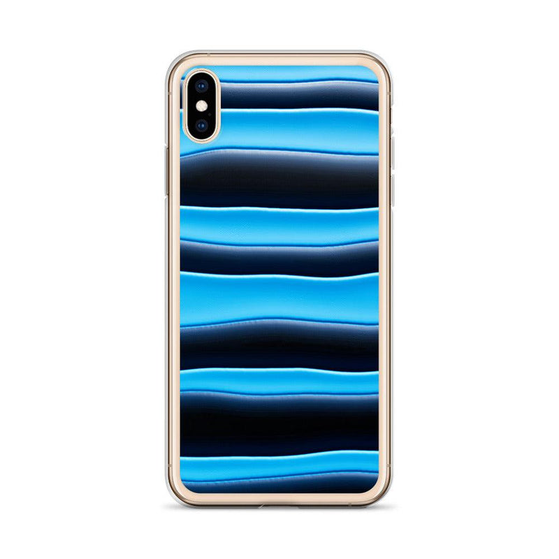 Load image into Gallery viewer, Black Blue Blob Striped Style Flexible Clear iPhone Case Bump Resistant Corners CREATIVETECH