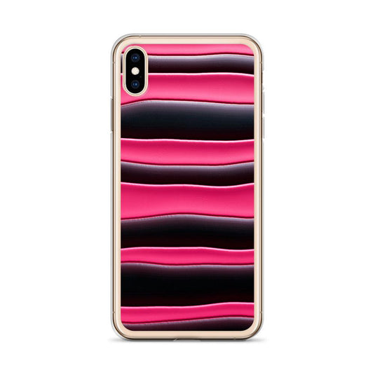 Black Red Pink Blob Striped Style Flexible Clear iPhone Case Bump Resistant Corners CREATIVETECH