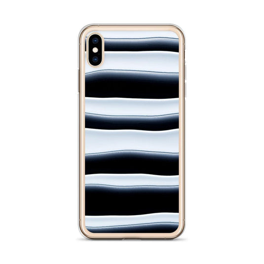 Black White Blob Squishy Style Striped Flexible Clear iPhone Case Bump Resistant Corners CREATIVETECH