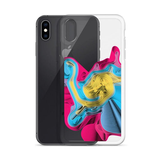 Warm Colorful Waves Flexible Clear iPhone Case Bump Resistant Corners CREATIVETECH