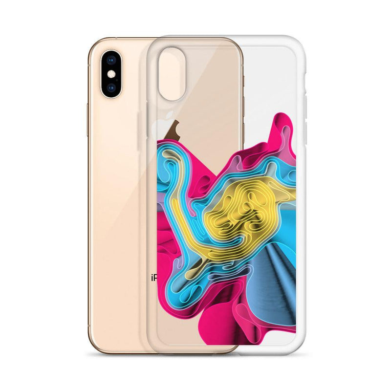 Load image into Gallery viewer, Warm Colorful Waves Flexible Clear iPhone Case Bump Resistant Corners CREATIVETECH