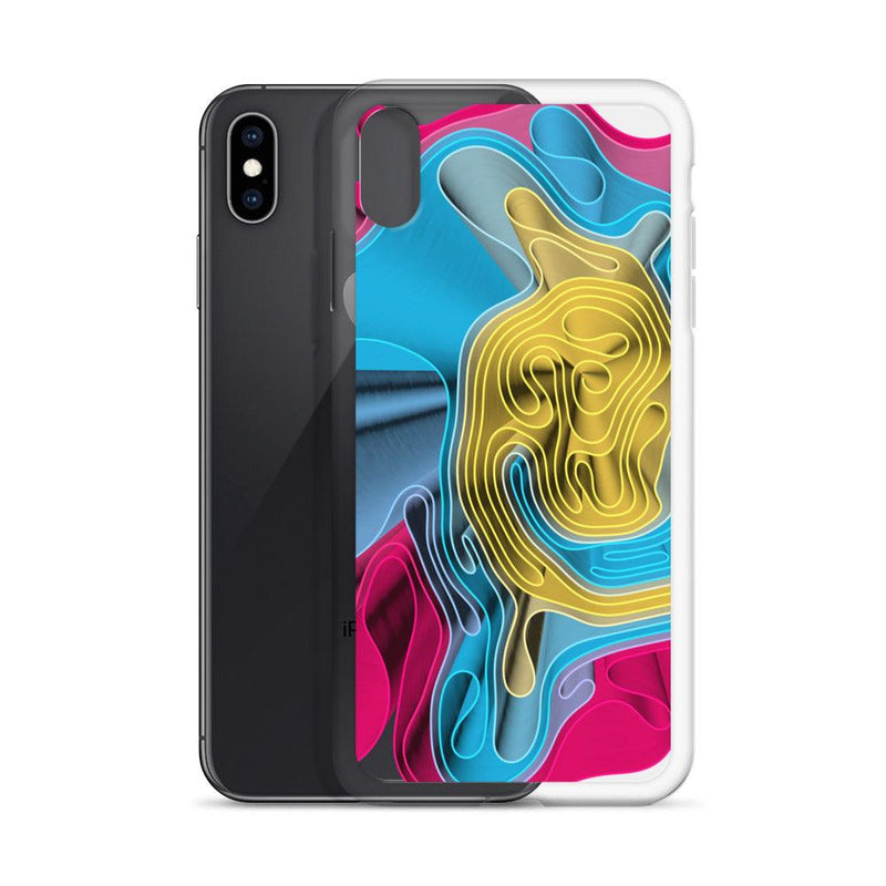 Load image into Gallery viewer, Warm Colorful Waves Variation Flexible Clear iPhone Case Bump Resistant Corners CREATIVETECH