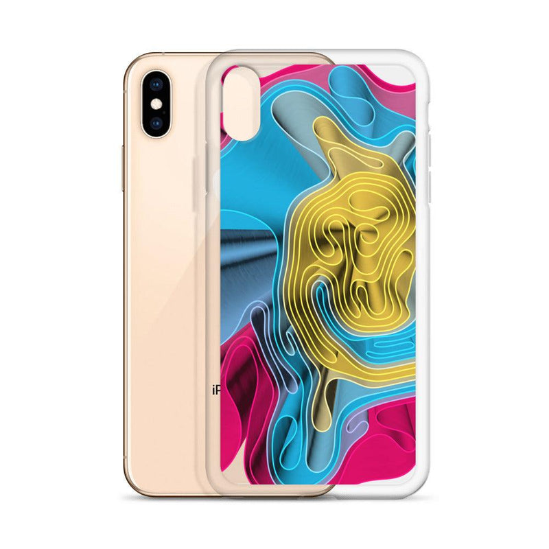 Load image into Gallery viewer, Warm Colorful Waves Variation Flexible Clear iPhone Case Bump Resistant Corners CREATIVETECH