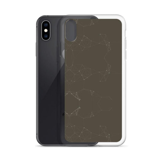 Brown Dark Elegant Cyber Polygon Flexible Clear iPhone Case Bump Resistant Corners CREATIVETECH