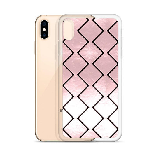 Metal Rose Golden Grid Flexible Clear iPhone Case Bump Resistant Corners CREATIVETECH