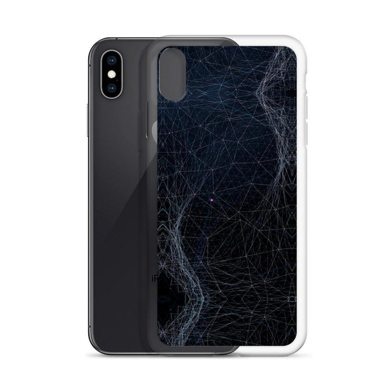 Load image into Gallery viewer, Dark Cyber Polygon Flexible Clear iPhone Case Bump Resistant Corners CREATIVETECH