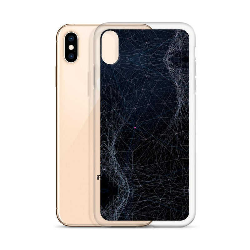 Load image into Gallery viewer, Dark Cyber Polygon Flexible Clear iPhone Case Bump Resistant Corners CREATIVETECH