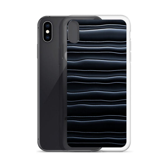 Black Blob Striped Flexible Clear iPhone Case Bump Resistant Corners CREATIVETECH