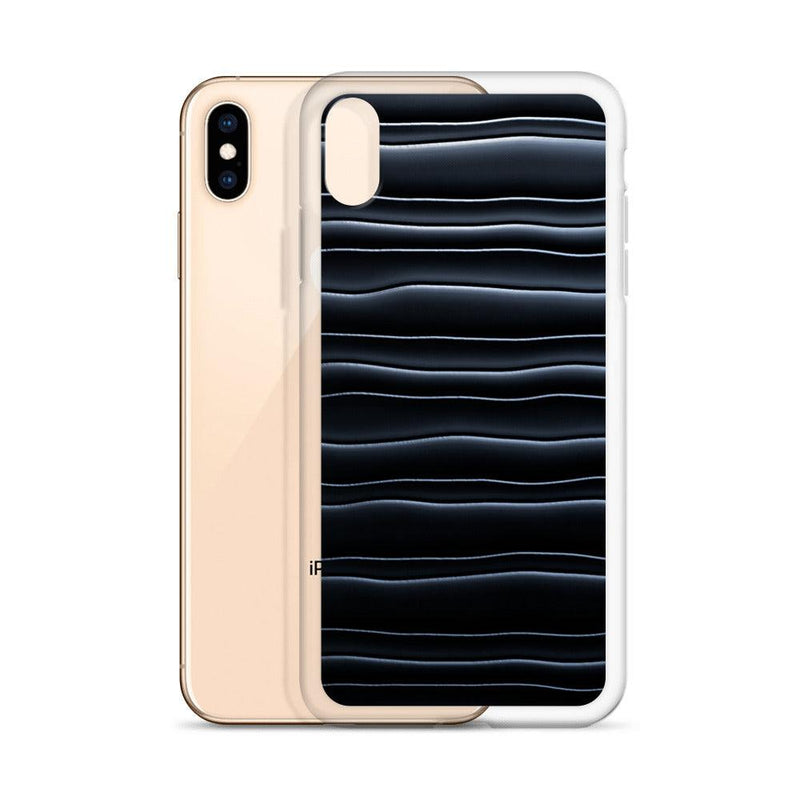 Load image into Gallery viewer, Black Blob Striped Flexible Clear iPhone Case Bump Resistant Corners CREATIVETECH