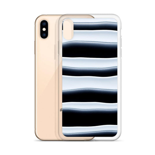 Black White Blob Squishy Style Striped Flexible Clear iPhone Case Bump Resistant Corners CREATIVETECH