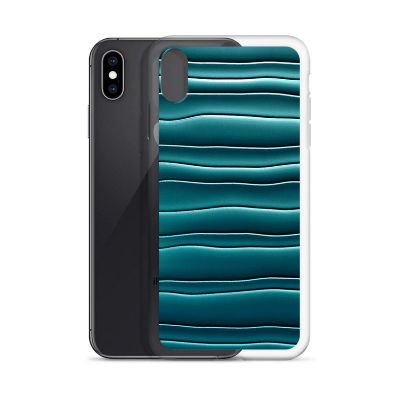 Load image into Gallery viewer, Cyan Blue Blob Squishy Style Flexible Clear iPhone Case Bump Resistant Corners CREATIVETECH