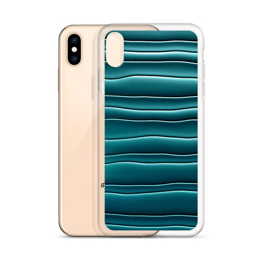 Cyan Blue Blob Squishy Style Flexible Clear iPhone Case Bump Resistant Corners CREATIVETECH