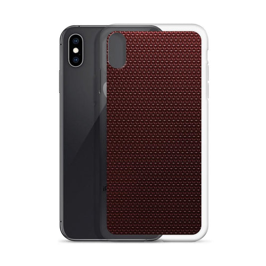 Dark Red Industrial Grid Style Flexible Clear iPhone Case Bump Resistant Corners CREATIVETECH