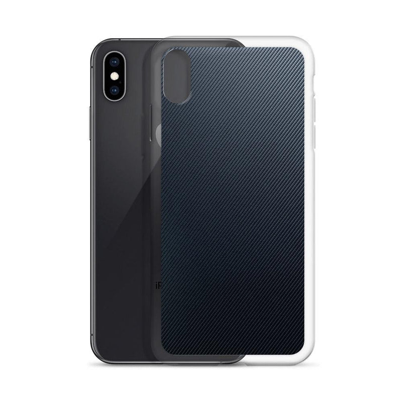 Load image into Gallery viewer, Striped Rubber Industrial Style Dark Grey Black Flexible Clear iPhone Case Bump Resistant Corners CREATIVETECH