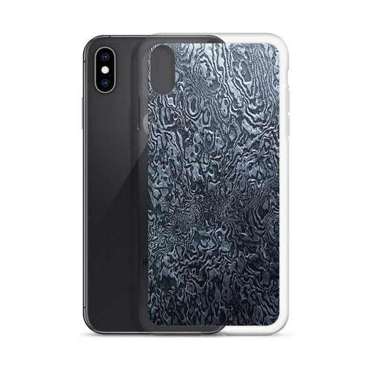 Damascus Steel Industrial Style Dark Grey Black Flexible Clear iPhone Case Bump Resistant Corners CREATIVETECH