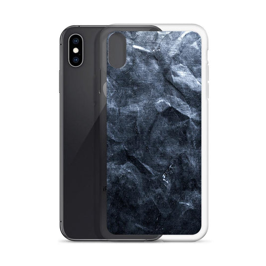 Hammered Dark Metal Industrial Grid Style Flexible Clear iPhone Case Bump Resistant Corners CREATIVETECH