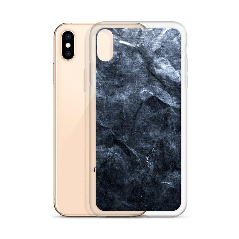 Load image into Gallery viewer, Hammered Dark Metal Industrial Grid Style Flexible Clear iPhone Case Bump Resistant Corners CREATIVETECH