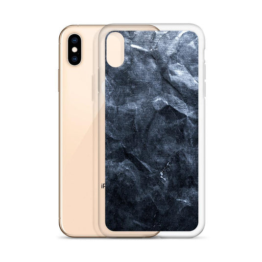 Hammered Dark Metal Industrial Grid Style Flexible Clear iPhone Case Bump Resistant Corners CREATIVETECH