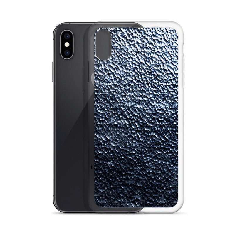 Load image into Gallery viewer, Dark Hammered Metal Silver Steel Industrial Style Flexible Clear iPhone Case Bump Resistant Corners CREATIVETECH