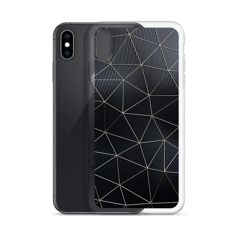 Load image into Gallery viewer, Carbon Fiber Golden Lined Style Flexible Clear iPhone Case Bump Resistant Corners CREATIVETECH