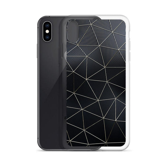 Carbon Fiber Golden Lined Style Flexible Clear iPhone Case Bump Resistant Corners CREATIVETECH