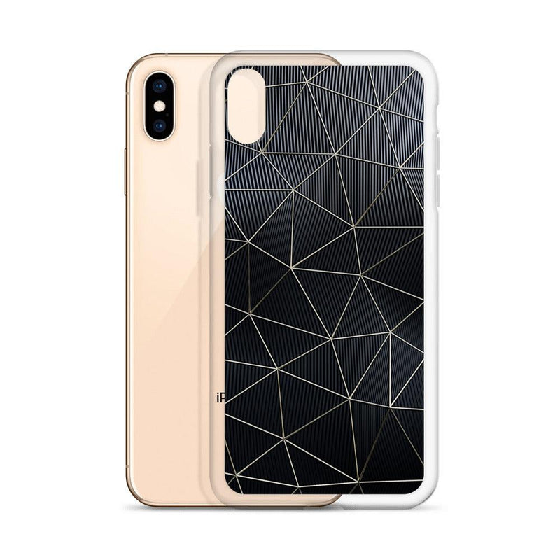Load image into Gallery viewer, Carbon Fiber Golden Lined Style Flexible Clear iPhone Case Bump Resistant Corners CREATIVETECH