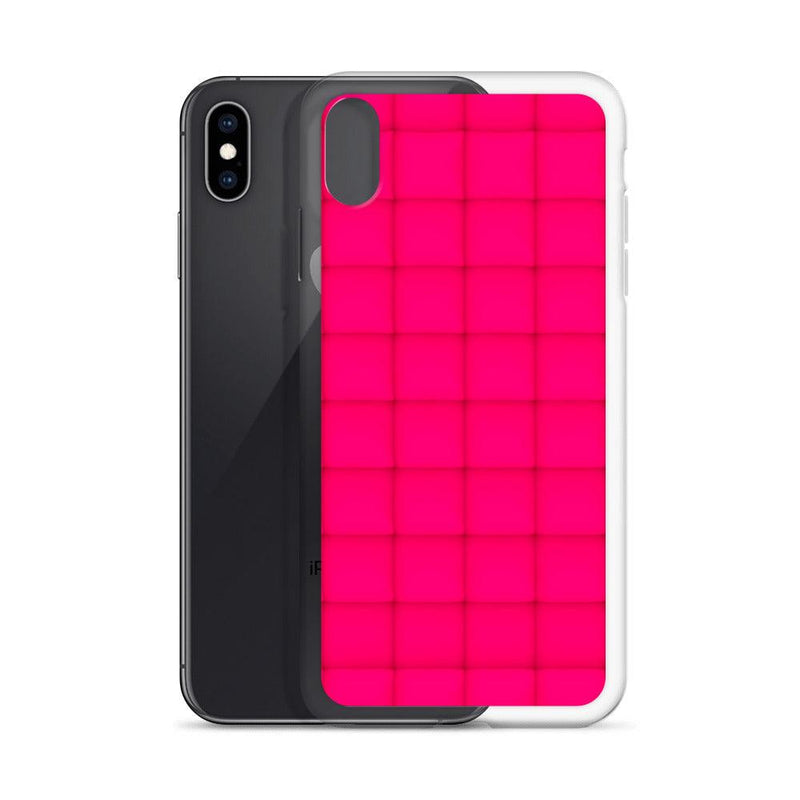 Load image into Gallery viewer, Squishy Pink Red Cubic Colorful Flexible Clear iPhone Case Bump Resistant Corners CREATIVETECH