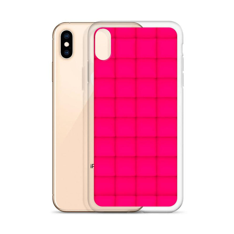 Load image into Gallery viewer, Squishy Pink Red Cubic Colorful Flexible Clear iPhone Case Bump Resistant Corners CREATIVETECH