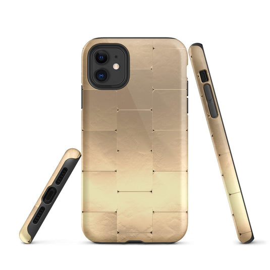 Gold Metal iPhone Case Double Layer Impact Resistant Tough 3D Wrap Matte or Glossy Finish CREATIVETECH