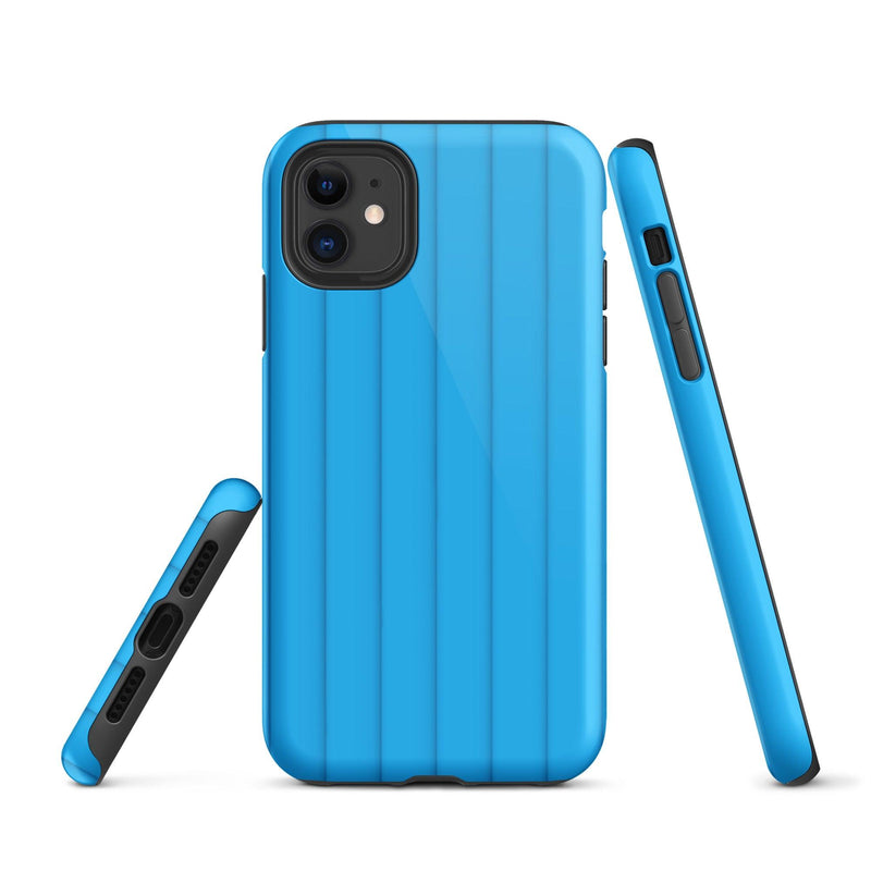 Load image into Gallery viewer, Blue Squishy Ribbed Colorful iPhone Case Double Layer Impact Resistant Tough 3D Wrap Matte or Glossy Finish CREATIVETECH